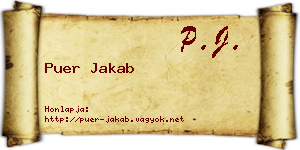 Puer Jakab névjegykártya